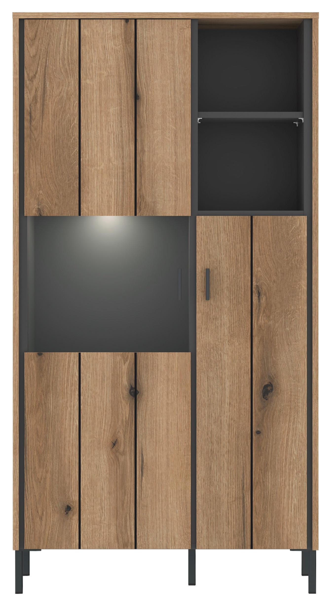 Vitrină SHIRLEY - Konventionell, sticlă/material pe bază de lemn (82,1/156/40cm) - Zandiara