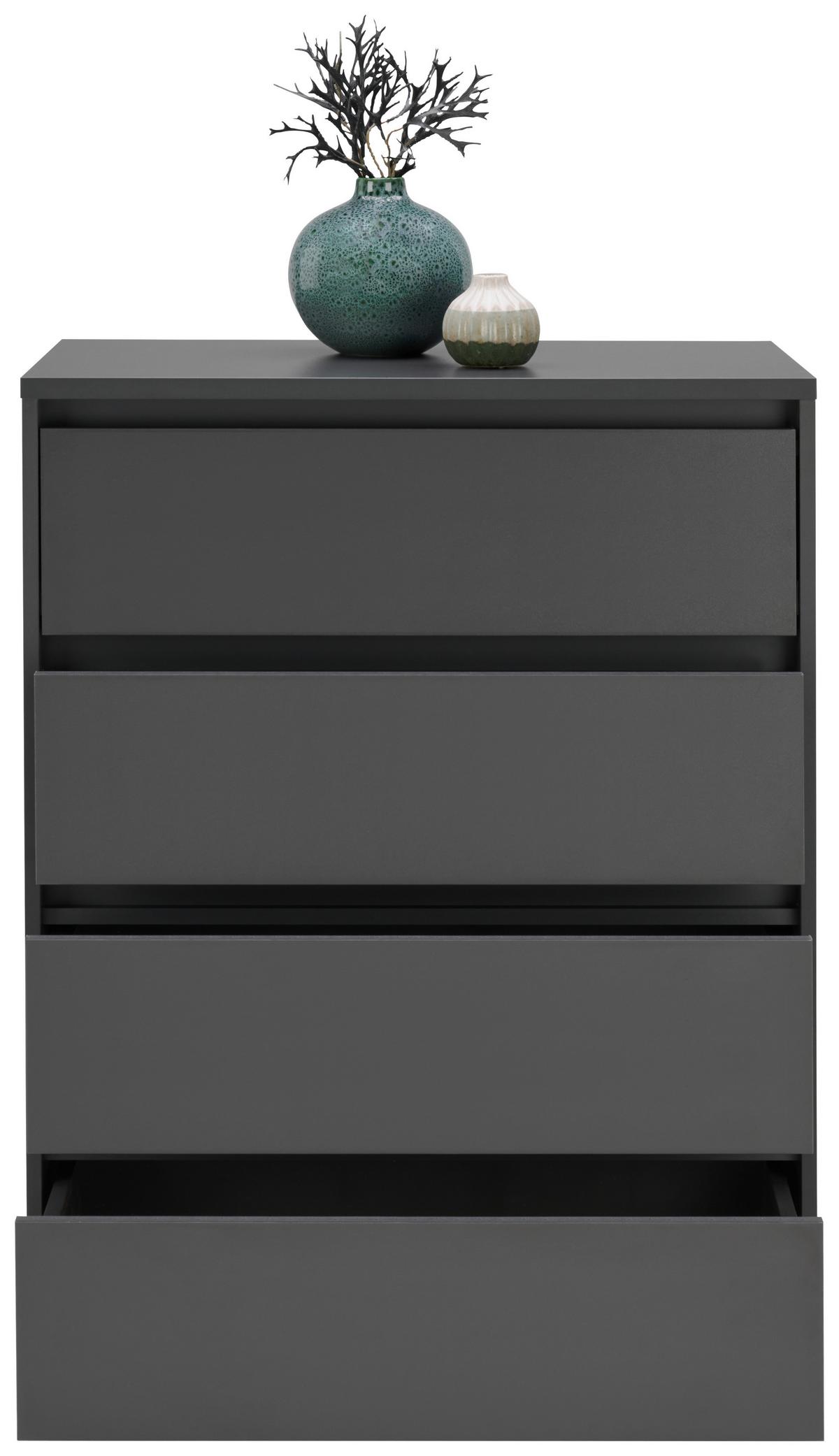 KOMODA LINE - antracytowy, Design, materiał drewnopochodny/tworzywo sztuczne (80/103/48cm) - Carryhome