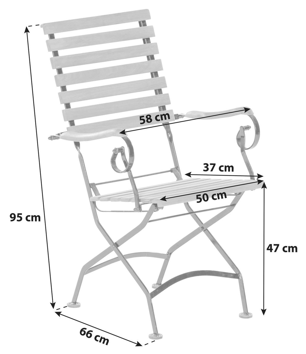Vrtni Stol Schlossgarten, Masivno, Visok Naslon - črna/naravne barve, Romantika, kovina/les (58/95/66cm) - Gardenson