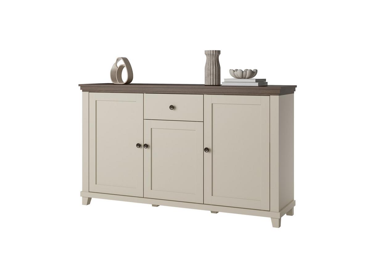 Komód Evora - kasmírszínű/tölgyfa színű, Design, faalapú anyag (160/93/42cm)