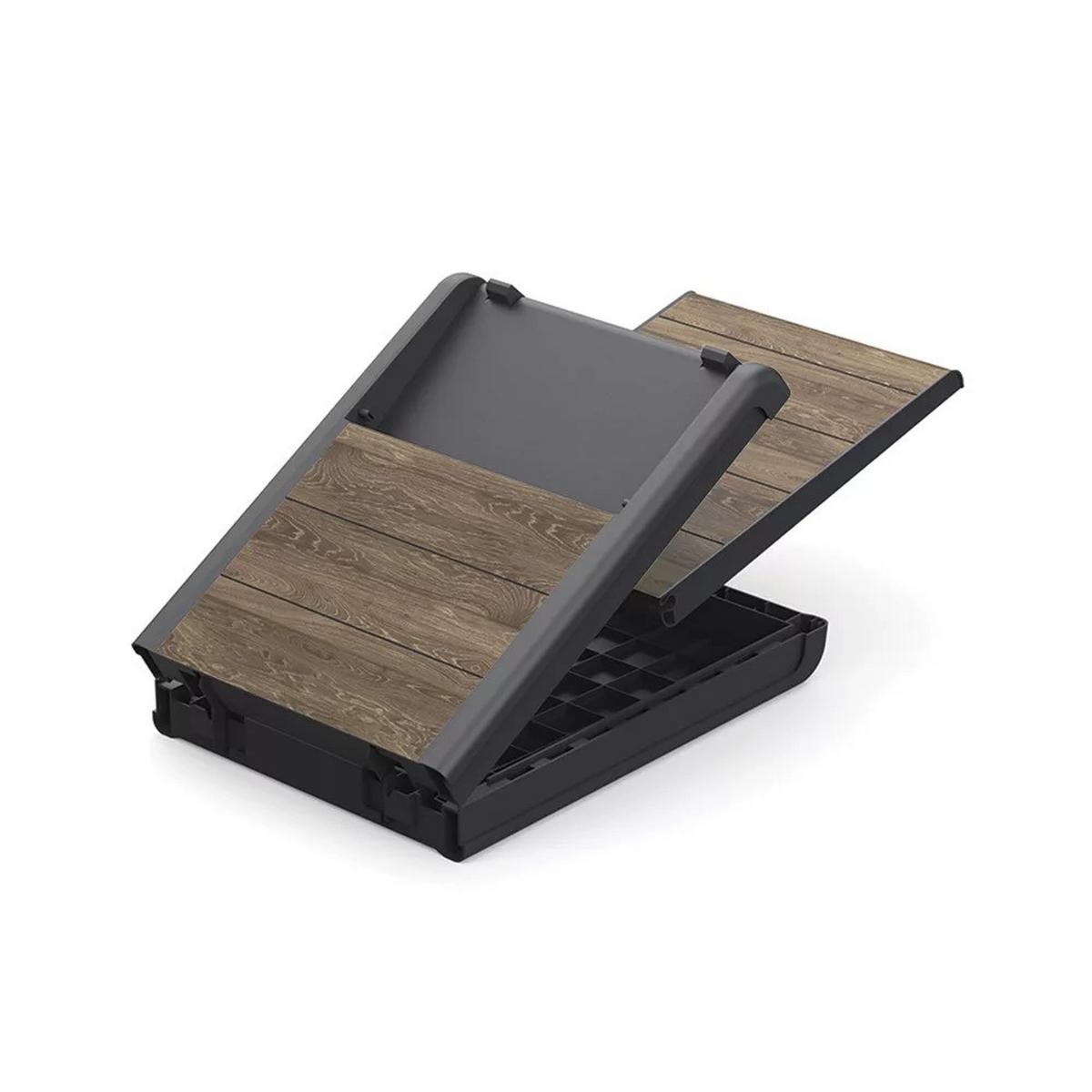 Napozóágy Porto - grafitszürke/diószínű, Basics, műanyag (191,5/58/34,5cm) - Keter