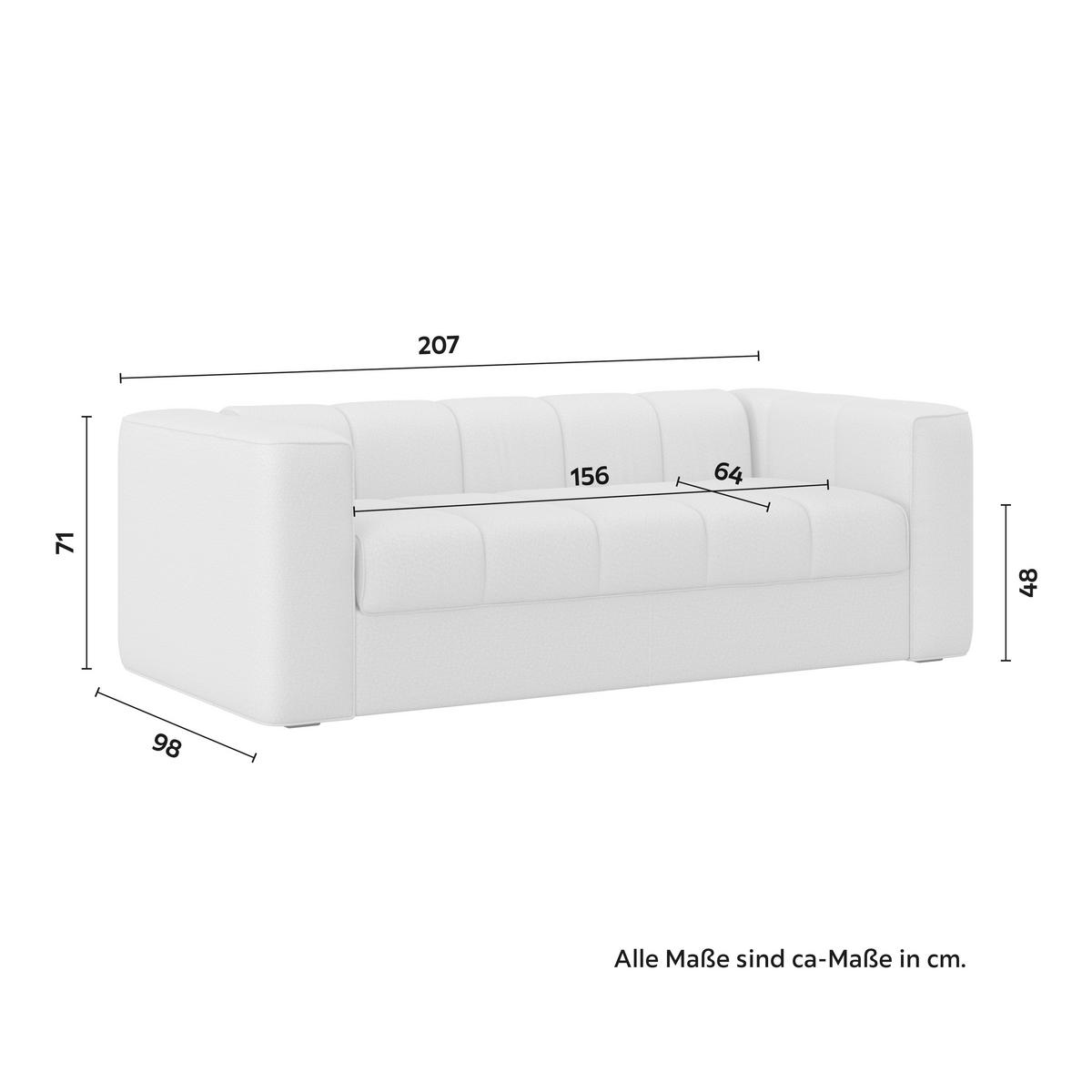 Trosjed Miranda - bež/crna, Moderno, drvni materijal/drvo (207/71/98cm) - Bessagi Home