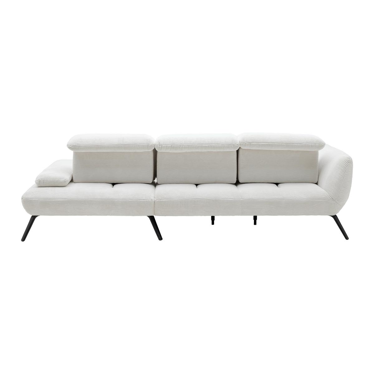 salon panoramique in Weiss - Weiss/Schwarz, Modern, Holzwerkstoff/Textil (301/196cm) - Premium Living