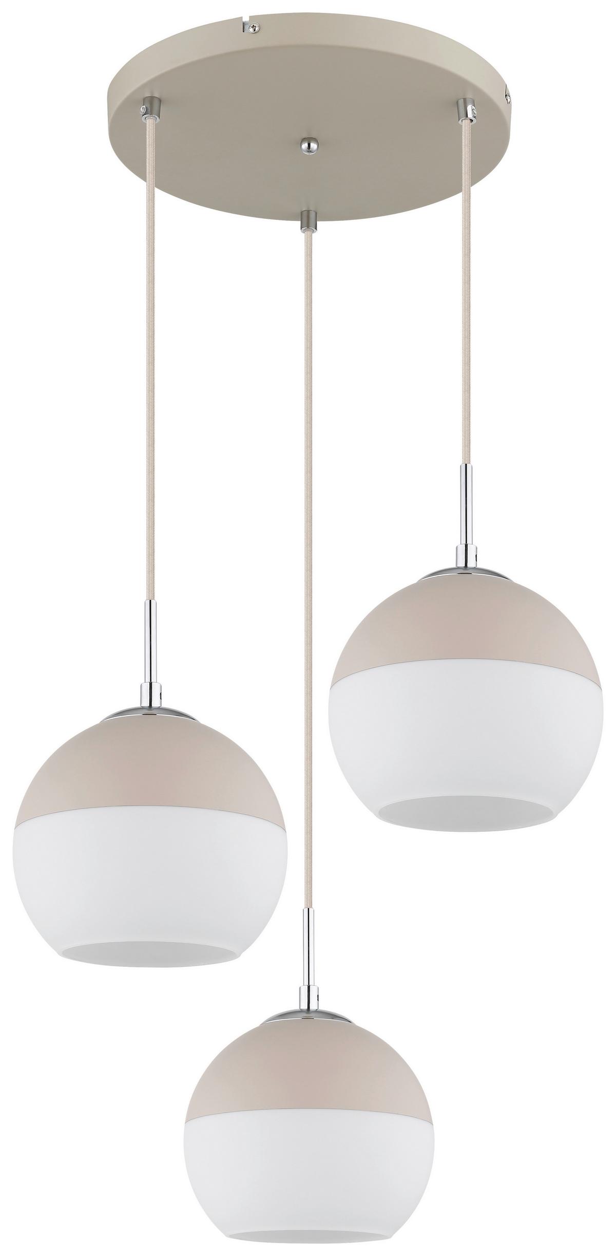 LAMPA WISZĄCA AGATHA - opal/kolor piaskowy, Trend, metal/szkło (42,5/120cm) - Collett's Monde