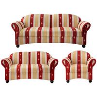 Sitzgarnitur Torello Rot Mikrofaser - Wengefarben/Rot, KONVENTIONELL, Holz/Textil (439/84/80cm) - Livetastic