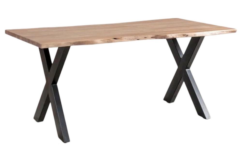 Étkezőasztal Alan - akáciaszínű/fekete, Modern, fa/fém (160/76/85cm) - Mömax