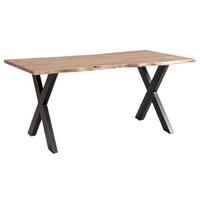 Esstisch Alan Akaziefarben/Schwarz - Schwarz/Akaziefarben, MODERN, Holz/Metall (160/76/85cm) - Mömax