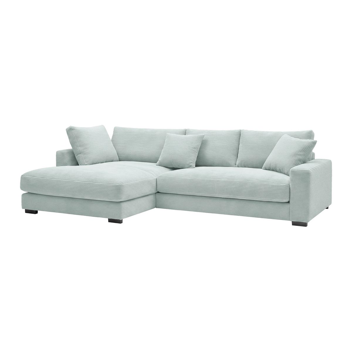 Ecksofa Pedro Salbeigrün - Salbeigrün/Schwarz, MODERN, Kunststoff/Textil (190/300cm) - Mömax