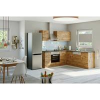 Eckküche Winkelblock Geräte ca. 210x210cm Eiche - Eichefarben/Anthrazit, MODERN, Holzwerkstoff/Metall (210/210cm) - Held