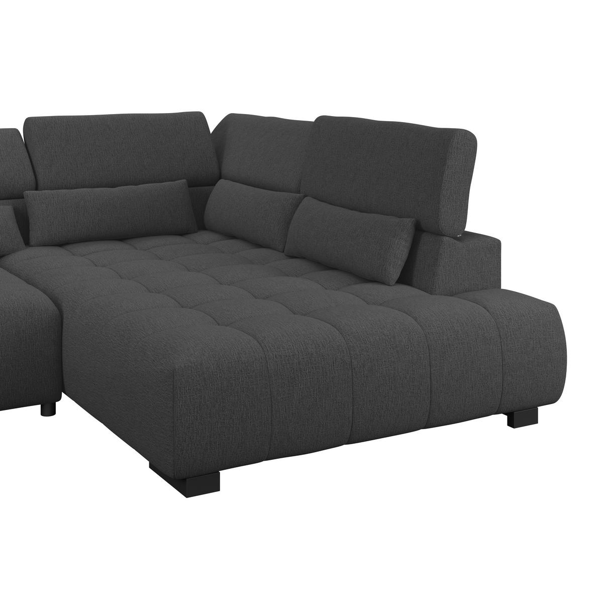 Kutna Garnitura Matera - boje grafita/crna, Trend, tekstil/drvo (311/226cm)
