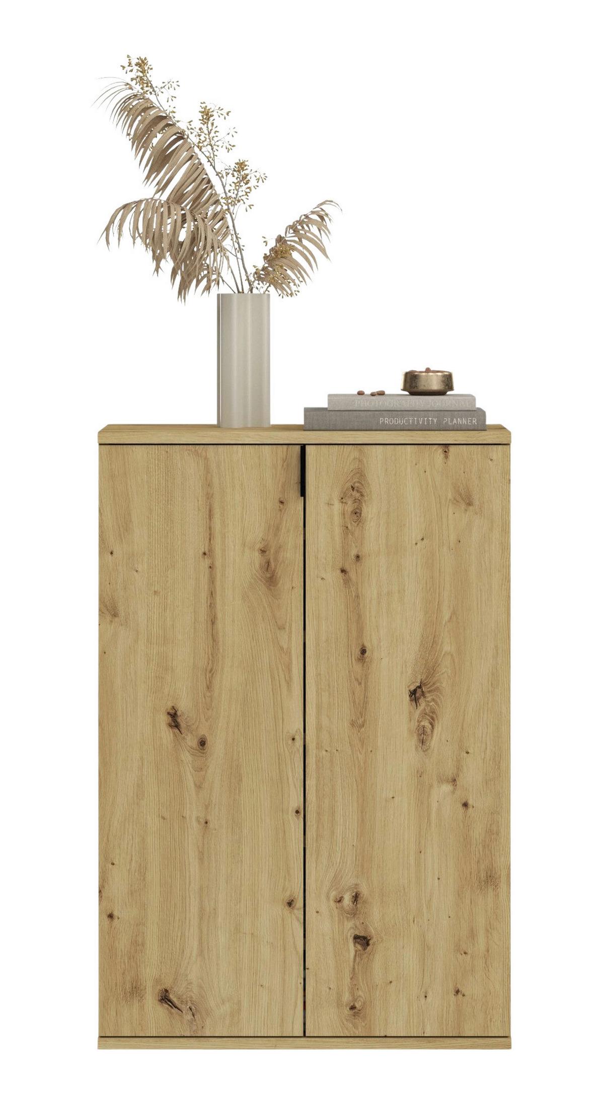 Schuhschrank Projekt X ca.122x97x34cm Eichefarben - Schwarz/Eiche Artisan, KONVENTIONELL, Holzwerkstoff/Metall (122/97/34cm) - MID.YOU