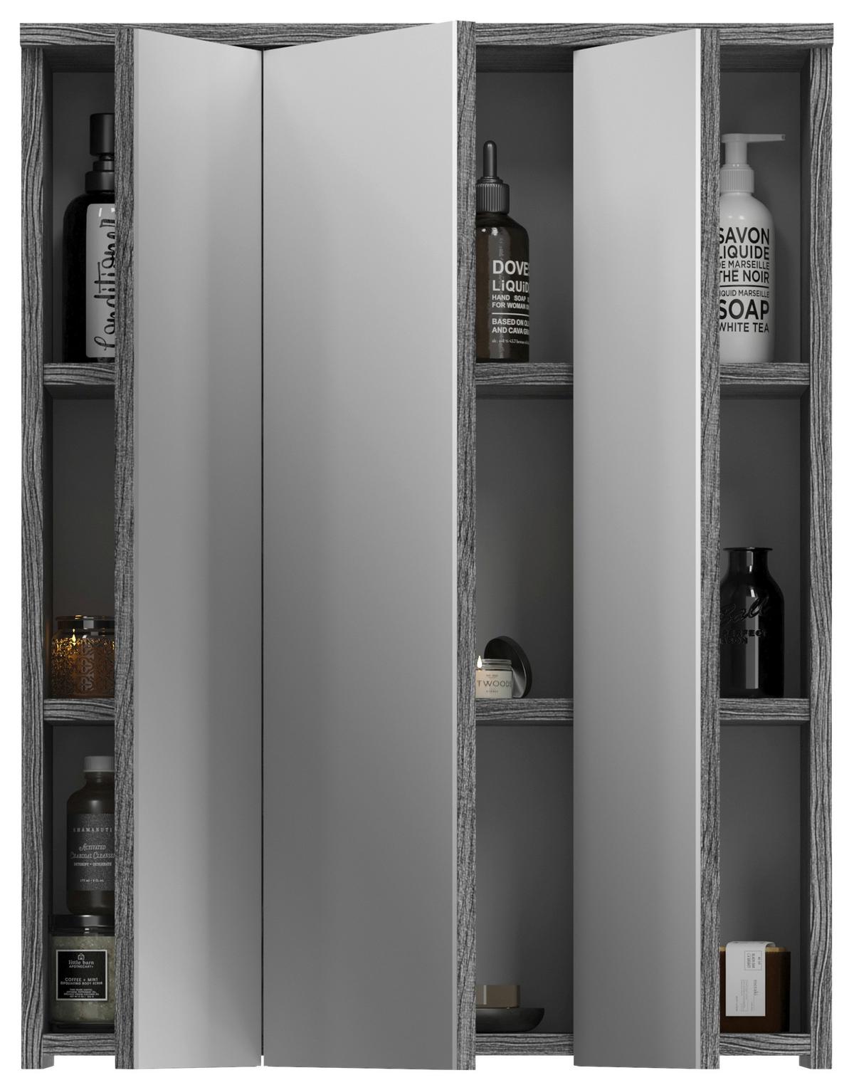 Badezimmer-Set BLAKE 3-teilig, Weiß Hochglanz - Weiß Hochglanz/Silberfarben, MODERN, Glas/Holzwerkstoff (140cm) - MID.YOU