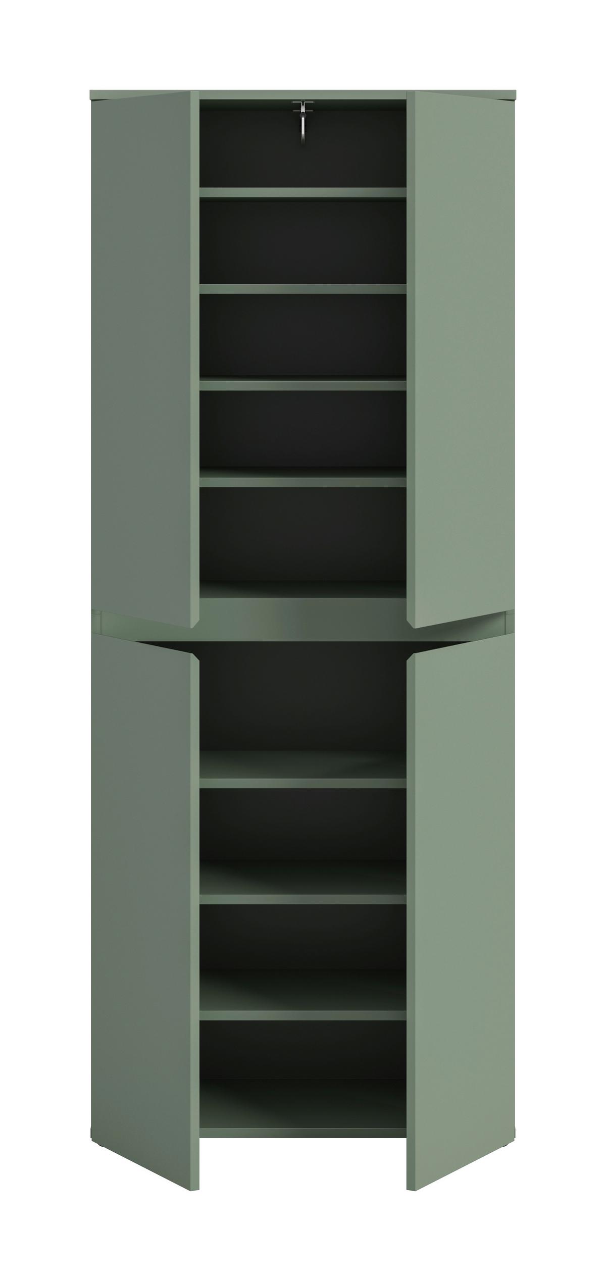 Garderobenschrank Scarpa Graugrün - Schwarz/Graugrün, Design, Holzwerkstoff/Kunststoff (70/175/37cm) - Livetastic