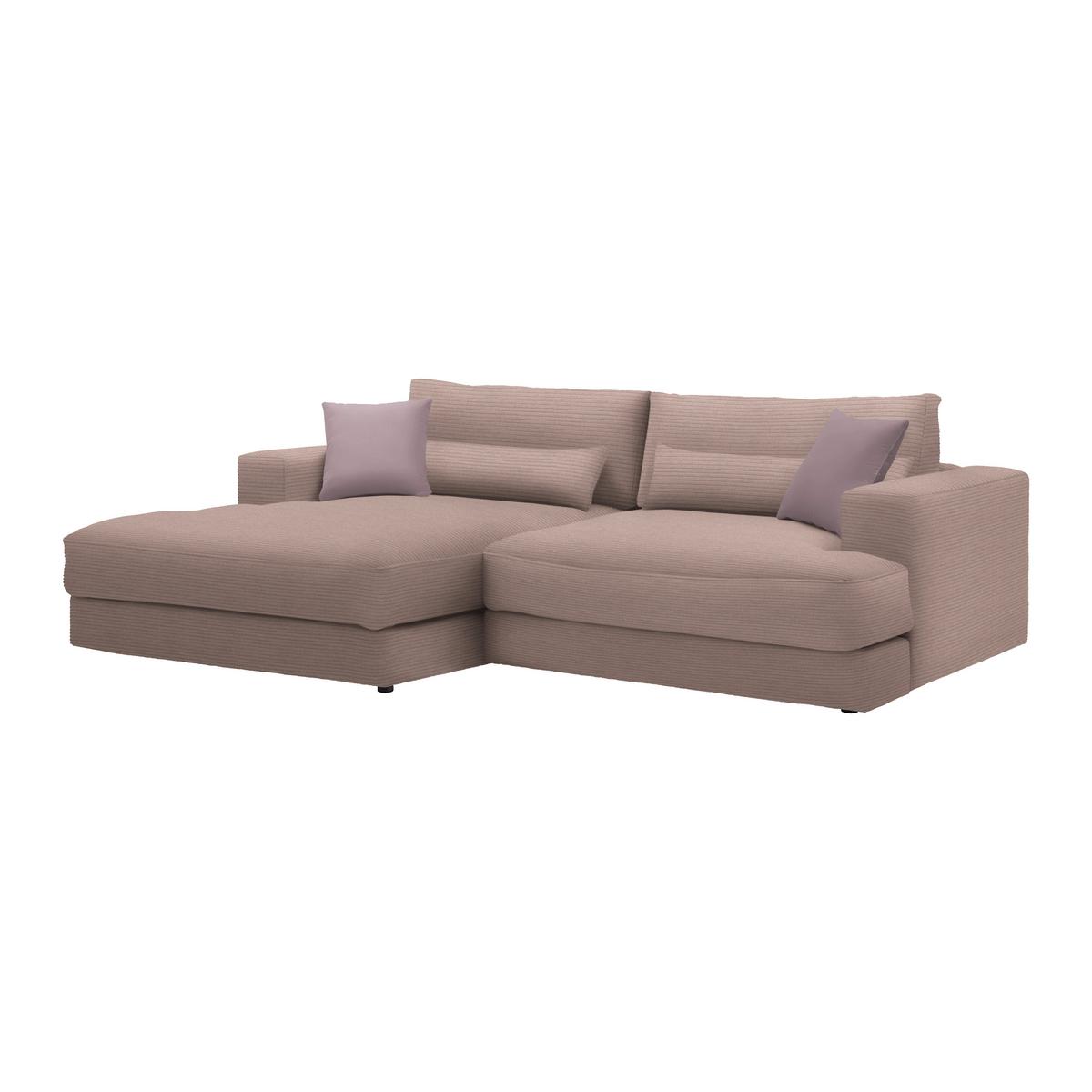 Ecksofa Fabiona links Flieder - Flieder/Schwarz, MODERN, Holz/Kunststoff (194/85/268cm) - Premium Living