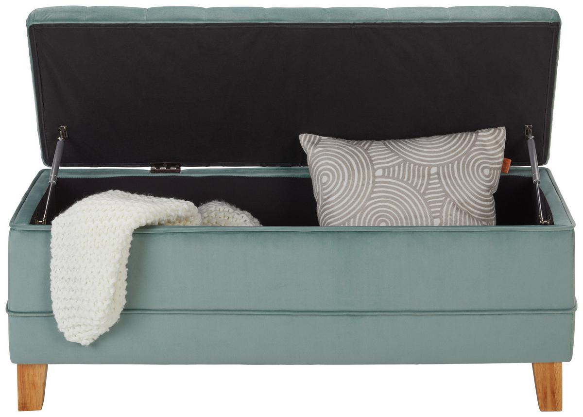Bancă Alissa - verde/culoare lemn stejar, Modern, lemn/textil (110/45/42cm) - Modern Living