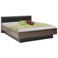Postelja Baveno, Barva Hrasta, Črna, 180x200 - črna/barve hrasta, Design, kovina/umetna masa (180/200cm) - Carryhome