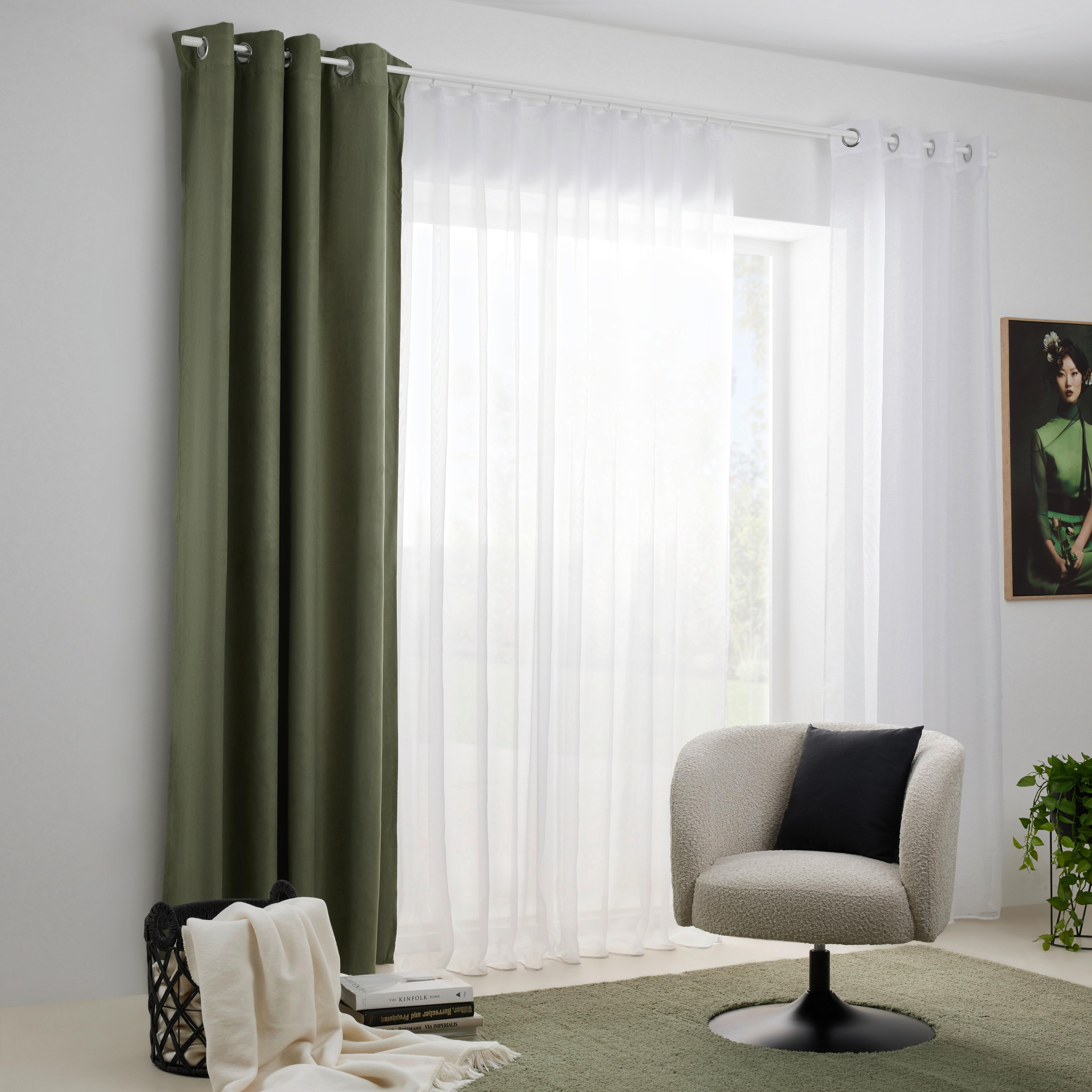 ÖLJETTLÄNGD VELOURS - grön, Klassisk, textil (140/245cm) - Mömax