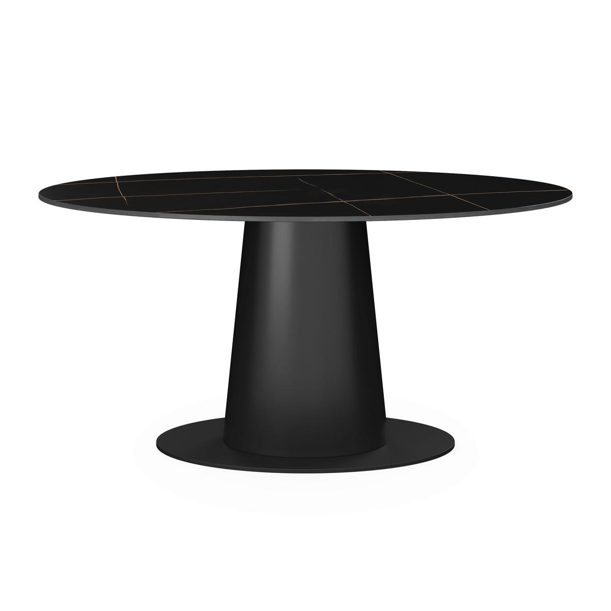 Esstisch Thiago Schwarz MDF/Stein ca. 160x90 cm - Schwarz, MODERN, Holzwerkstoff/Stein (160/76/90cm) - Bessagi Home