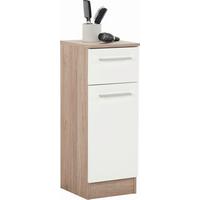 SZAFKA DOLNA ROM - kolor dębowy/biały, Konventionell, materiał drewnopochodny/metal (30/81/33cm) - Carryhome
