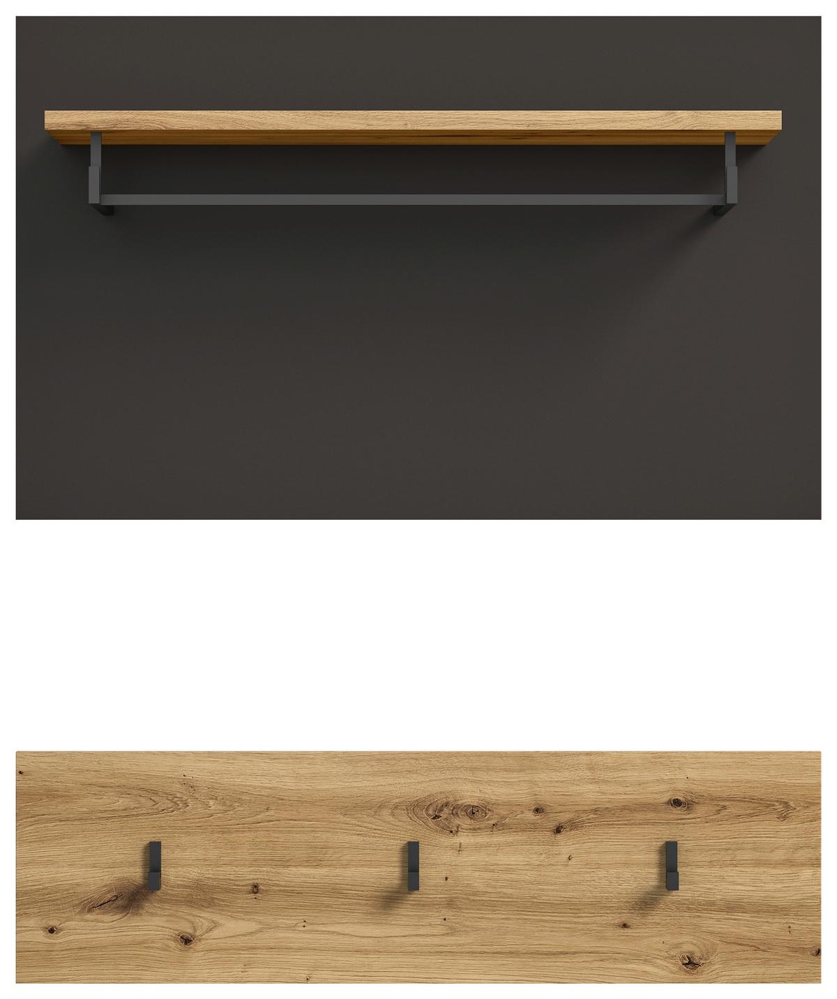 Garderobenpaneel Canu ca.80x73x27cm Eiche Dekor - Eichefarben/Dunkelbraun, KONVENTIONELL, Holzwerkstoff (80/73/27cm) - MID.YOU