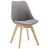 Stuhl Rocksi Grau Webstoff Echtholz Beine - Buchefarben/Grau, MODERN, Holz/Kunststoff (43/82,5/43cm) - Bessagi Home