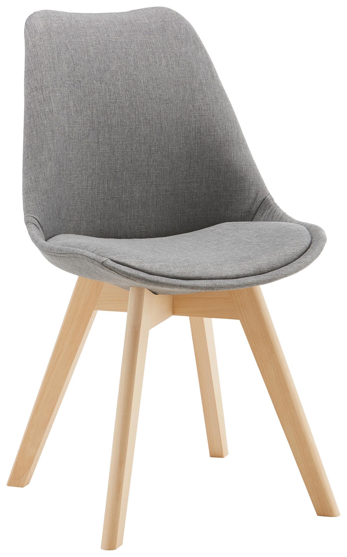Szék Rocksi - bükk/szürke, Modern, műanyag/textil (43/82,5/43cm) - Bessagi Home