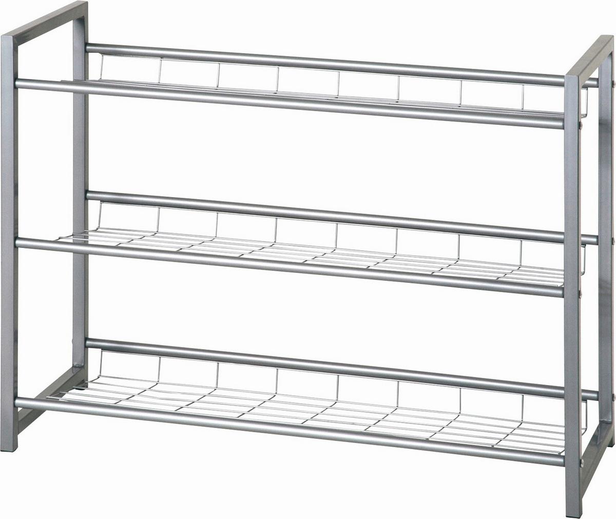 REGAŁ NA BUTY JUTTA - kolor aluminiowy, Design, metal (80/60/30cm) - Carryhome