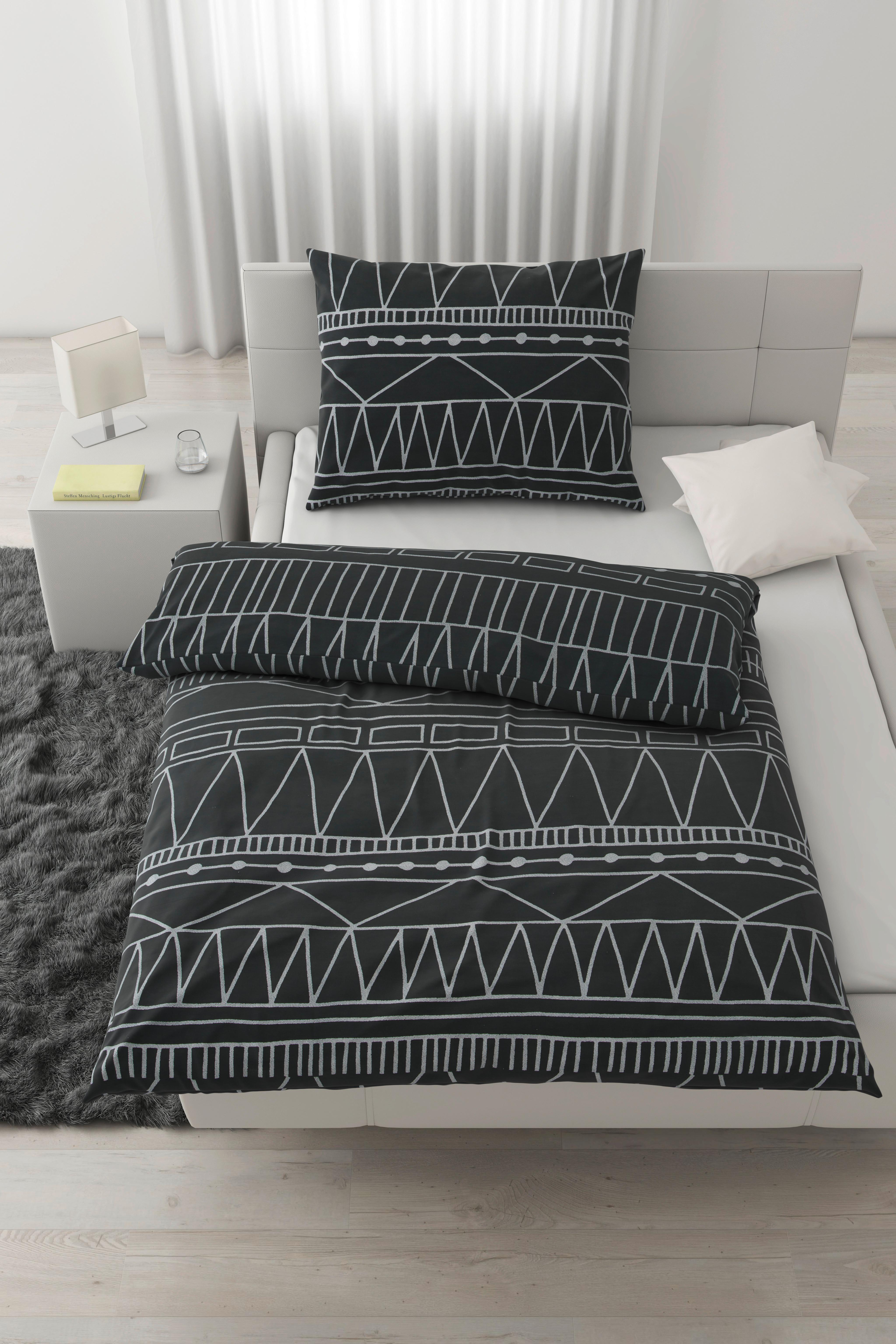 Posteljnina Ethno - črna, Trendi, tekstil (140/200cm) - Modern Living