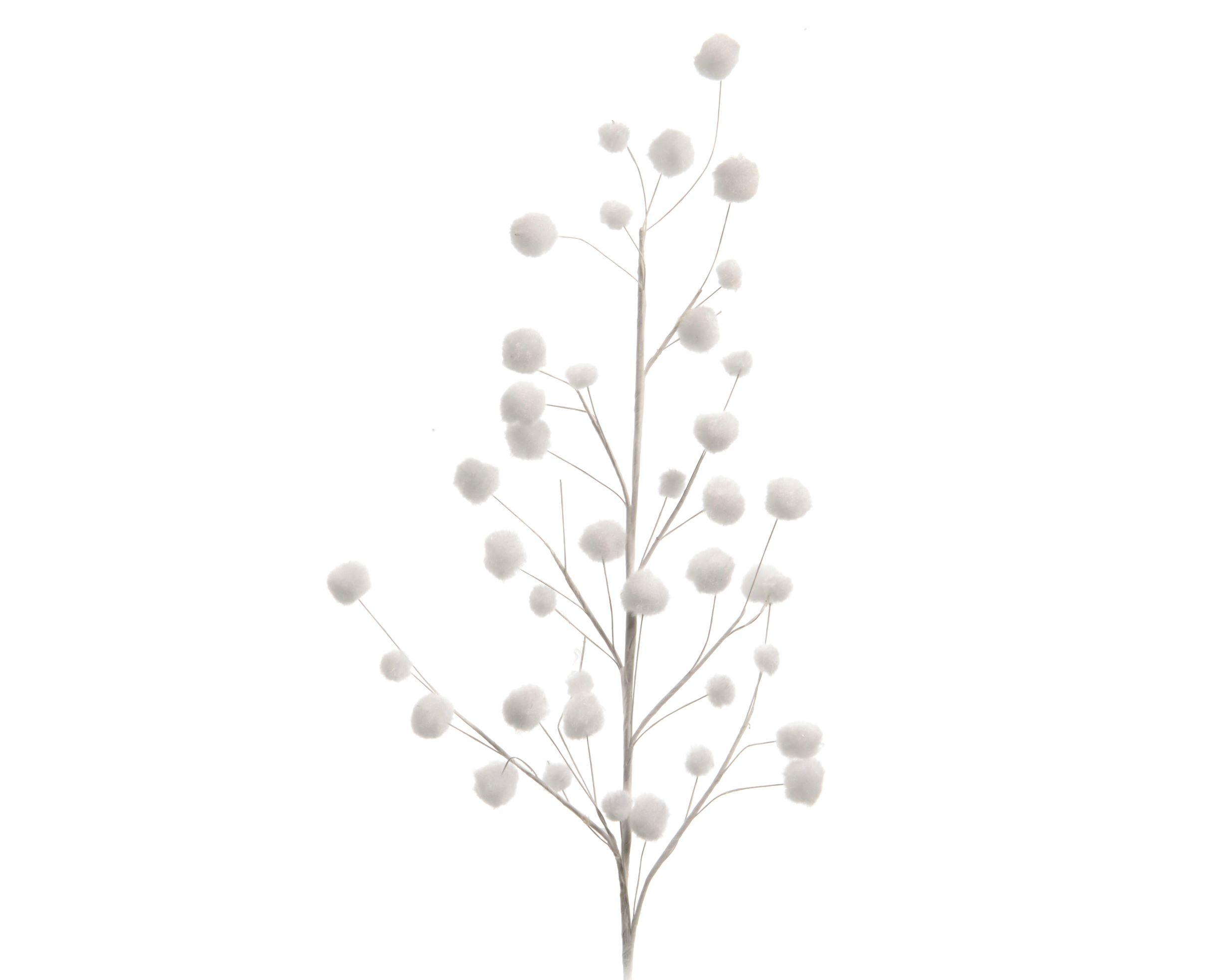 Crenguță decorativă Mala - alb, Basics, plastic (2/55/10cm)