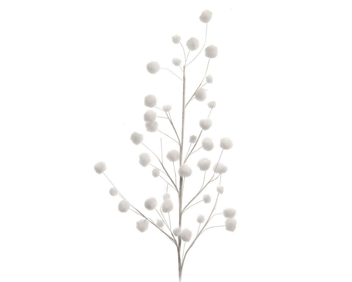 Crenguță decorativă Mala - alb, Basics, plastic (2/55/10cm)