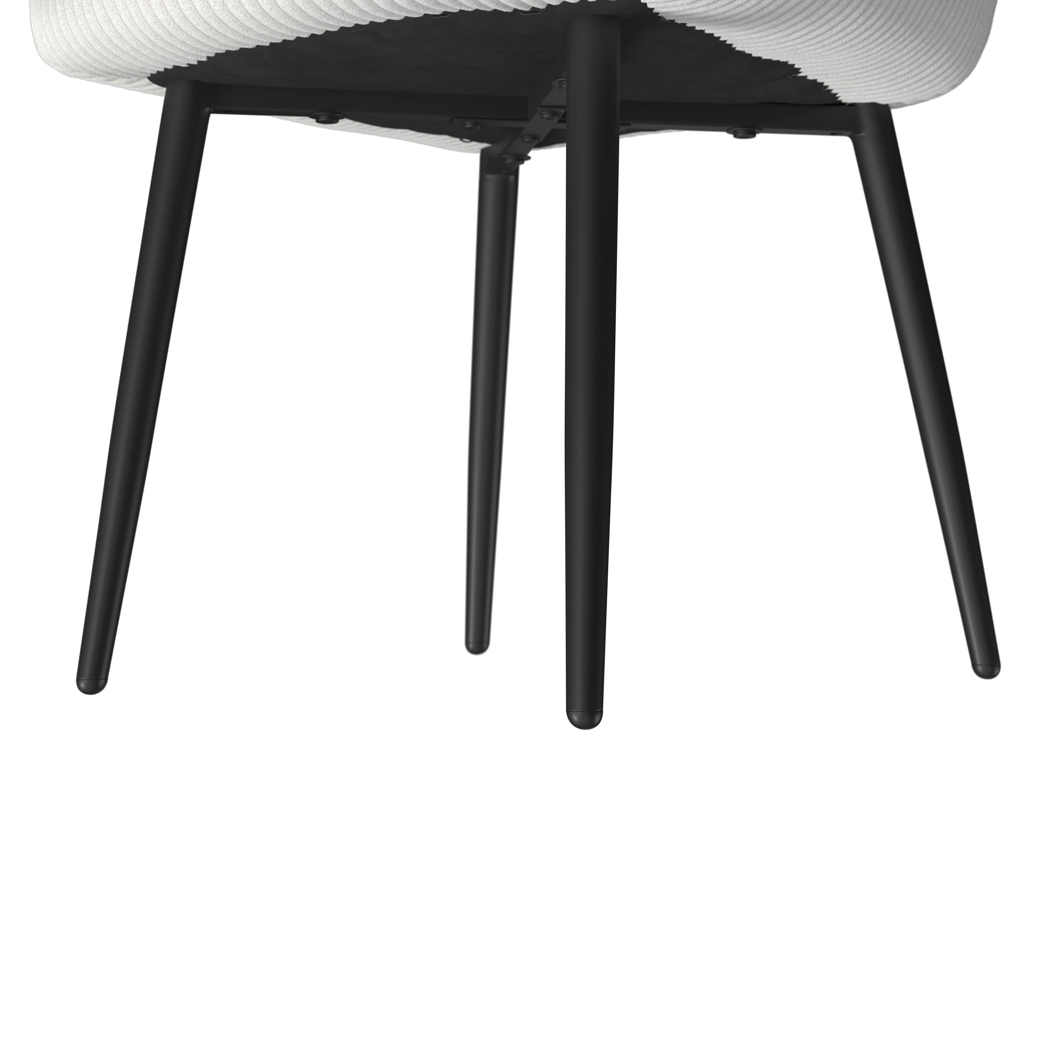 STOL MED ARMSTÖD ALANI - svart/cremefärgad, Modern, metall/textil (60/82,5/58cm) - Bessagi Home