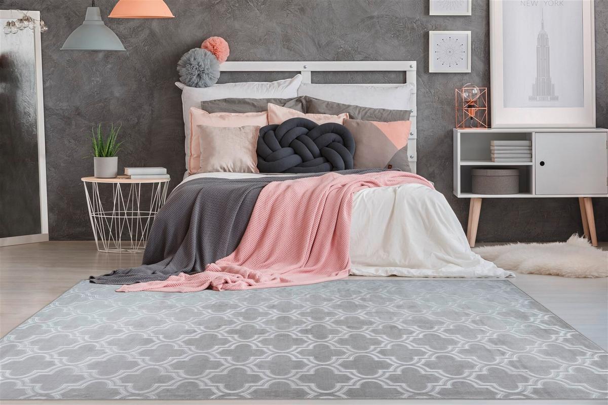 Flachwebeteppich Monroe 100 Grau / Blau - Blau/Grau, Konventionell, Textil (160/230cm) - Kayoom