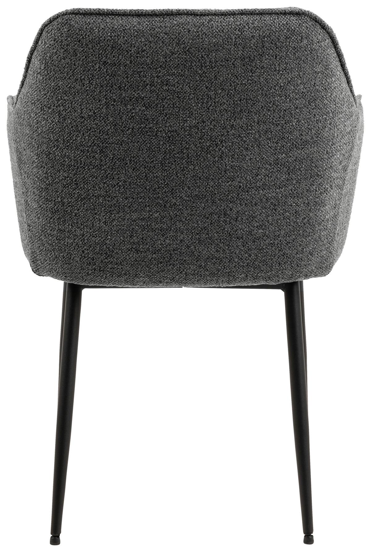 KRZESŁO Z PODŁOKIETNIKAMI BROOKE - czarny/szary, Modern, metal/tkanina (58/83/55cm) - MID.YOU