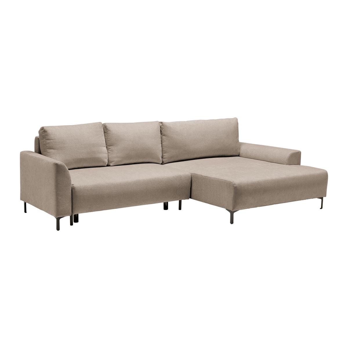 Ecksofa Integra Greige - Greige/Schwarz, Textil/Metall (294/81-93/170cm) - Mömax