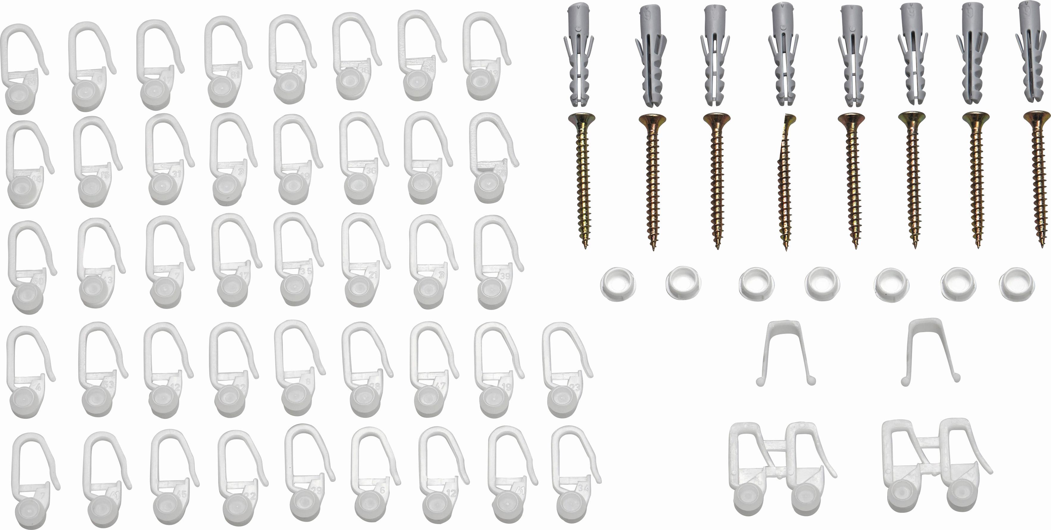 Vorhangschienenzubehör Amelie - Weiß, Kunststoff - Modern Living