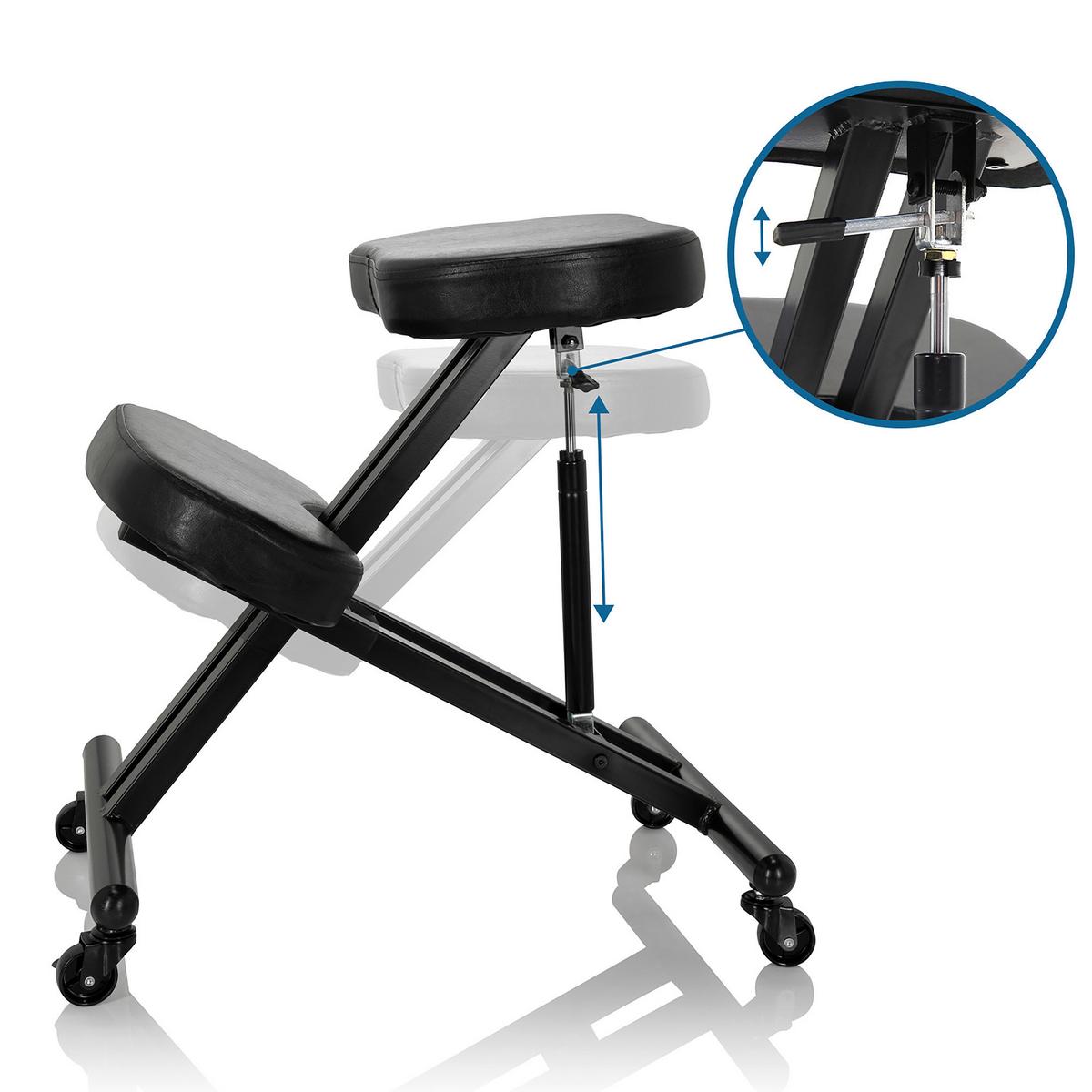 Pisarniški Stolček Otrhoni, Črna - črna, Basics, kovina/umetna masa (46/54-65/63cm) - MID.YOU