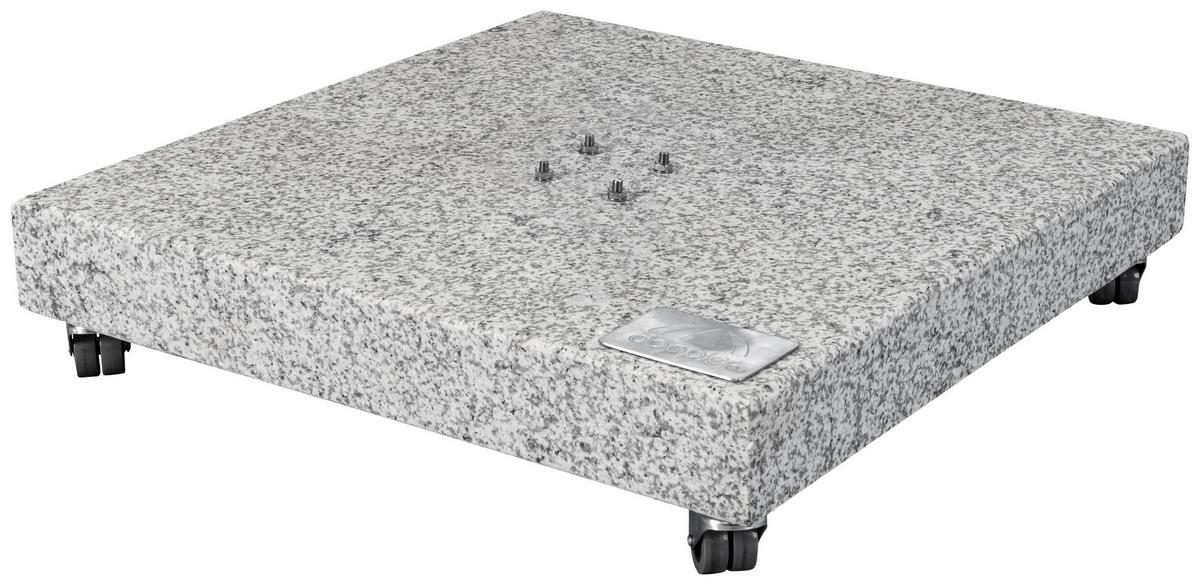 Sonnenschirmständer Granitsockel Grau Naturstein - Grau, Basics, Stein (80/80/14cm) - KNIRPS