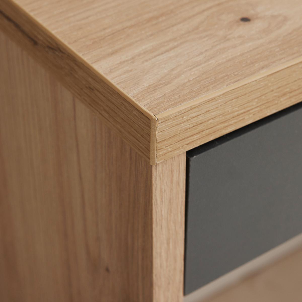 Schminktisch Eva I in Eiche/Anthrazit - Modern, Glas/Holzwerkstoff (100/140/45cm) - Mömax