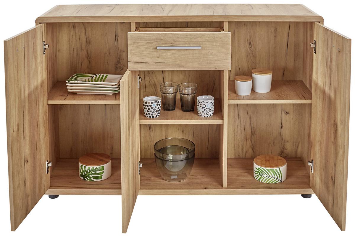 Comodă FONTANA - culoare lemn stejar, Modern, material pe bază de lemn (132/87/40cm) - Modern Living