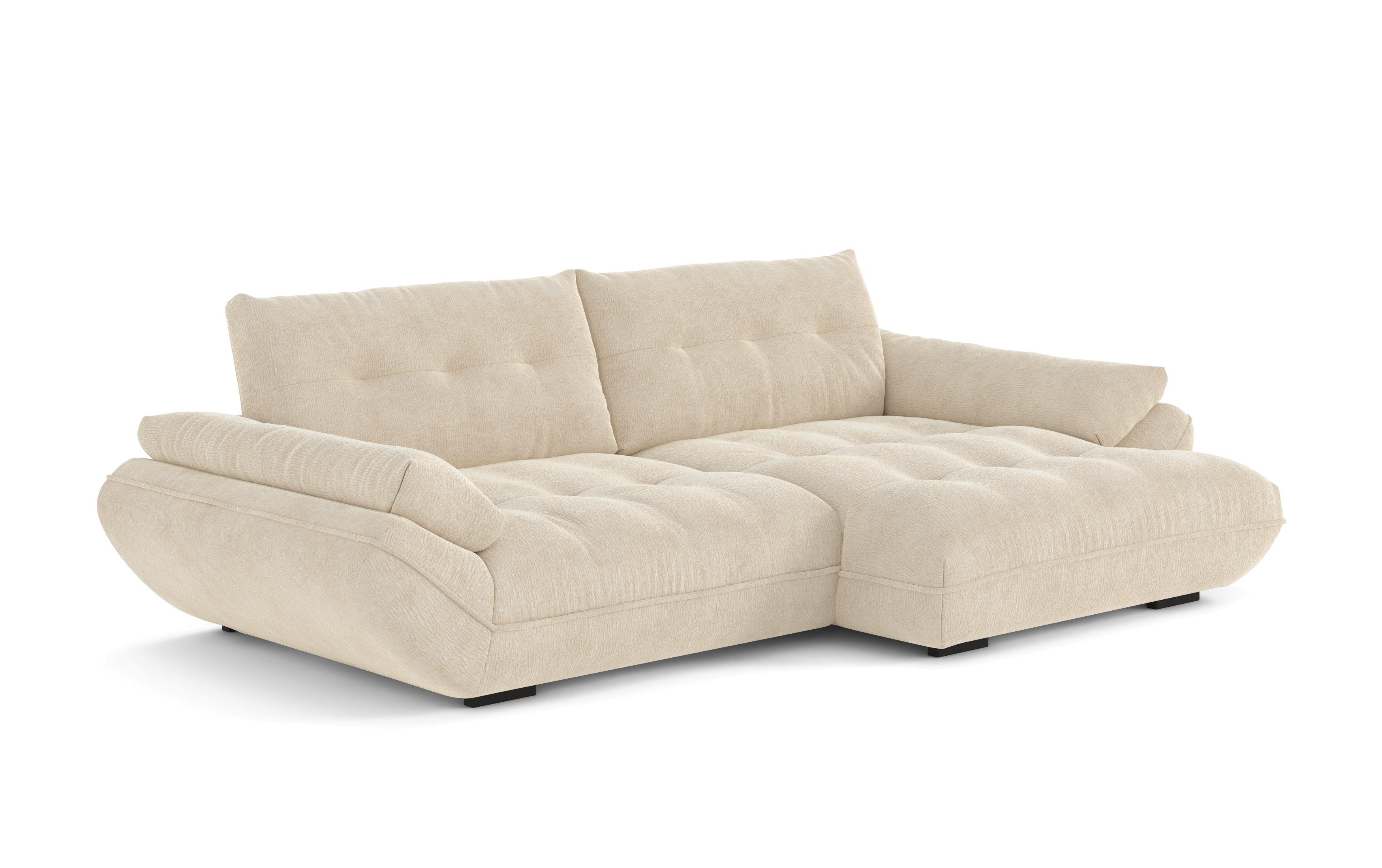 Wohnlandschaft Vivo Creme - Creme/Schwarz, MODERN, Kunststoff/Textil (317/63/179cm) - Based