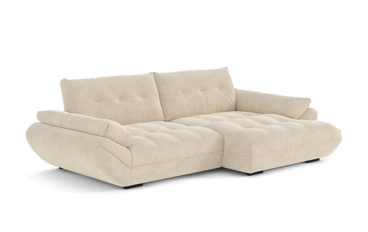 Wohnlandschaft Vivo Creme - Creme/Schwarz, MODERN, Kunststoff/Textil (317/63/179cm) - Based