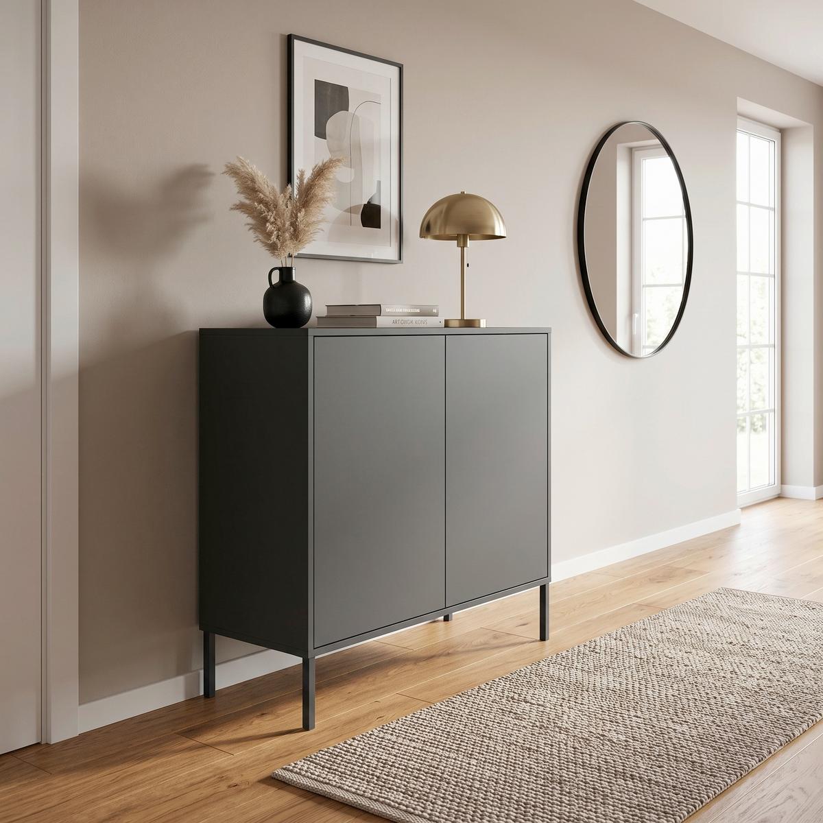 Kommode Mailand Typ 4 Anthrazit - Anthrazit, MODERN, Holzwerkstoff/Metall (79/86/33cm) - MID.YOU