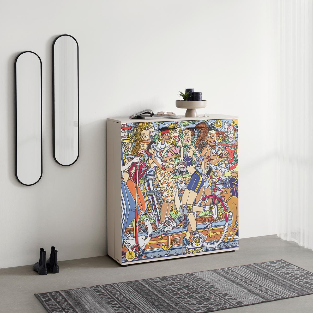 Omara Za Čevlje Move 02a - črna/večbarvno, Design, umetna masa/leseni material (100/110/34cm) - Mömax