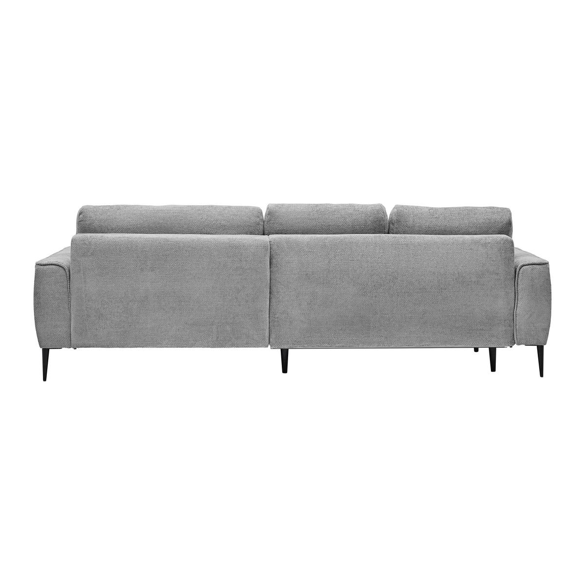 Ecksofa Custom Silberfarben - Hellgrau/Schwarz, MODERN, Textil/Metall (255/164cm) - Mömax