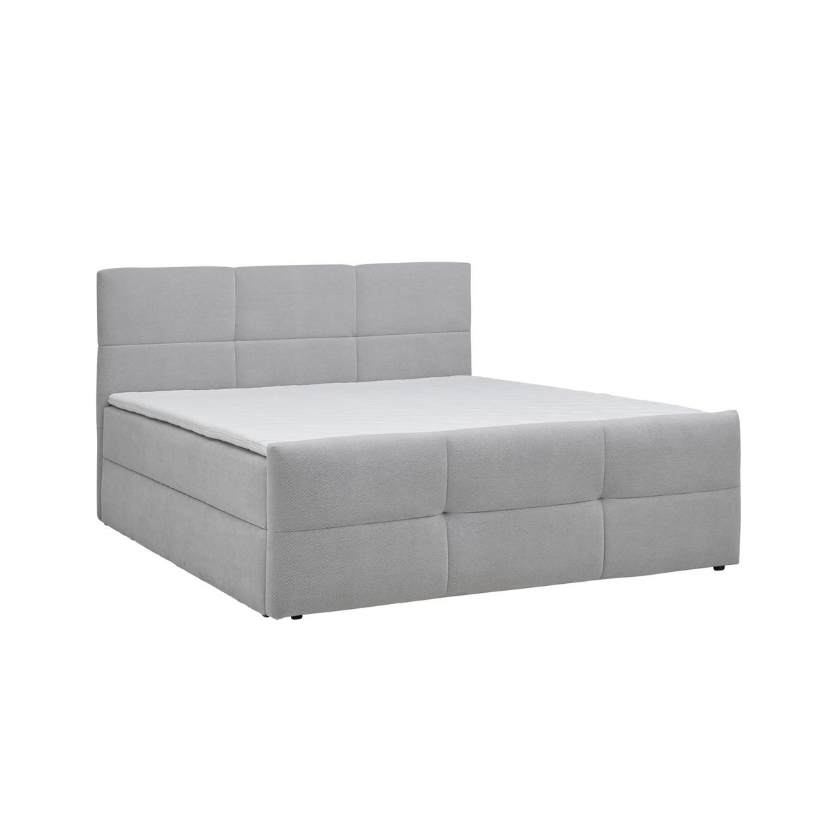 Postelja Boxspring Amalfi, 180x200 - črna/svetlo siva, Konvencionalno, umetna masa/tekstil (180/200cm) - Mömax