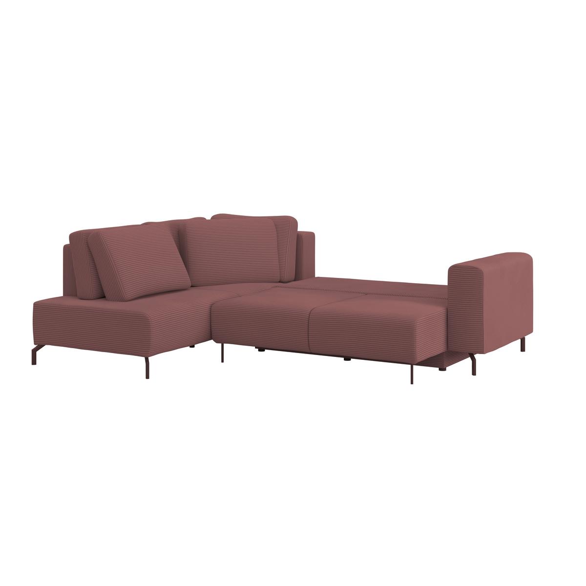 Kutna Garnitura Veni - prljavo ružičasta/crna, Moderno, tekstil (210/272cm) - Modern Living