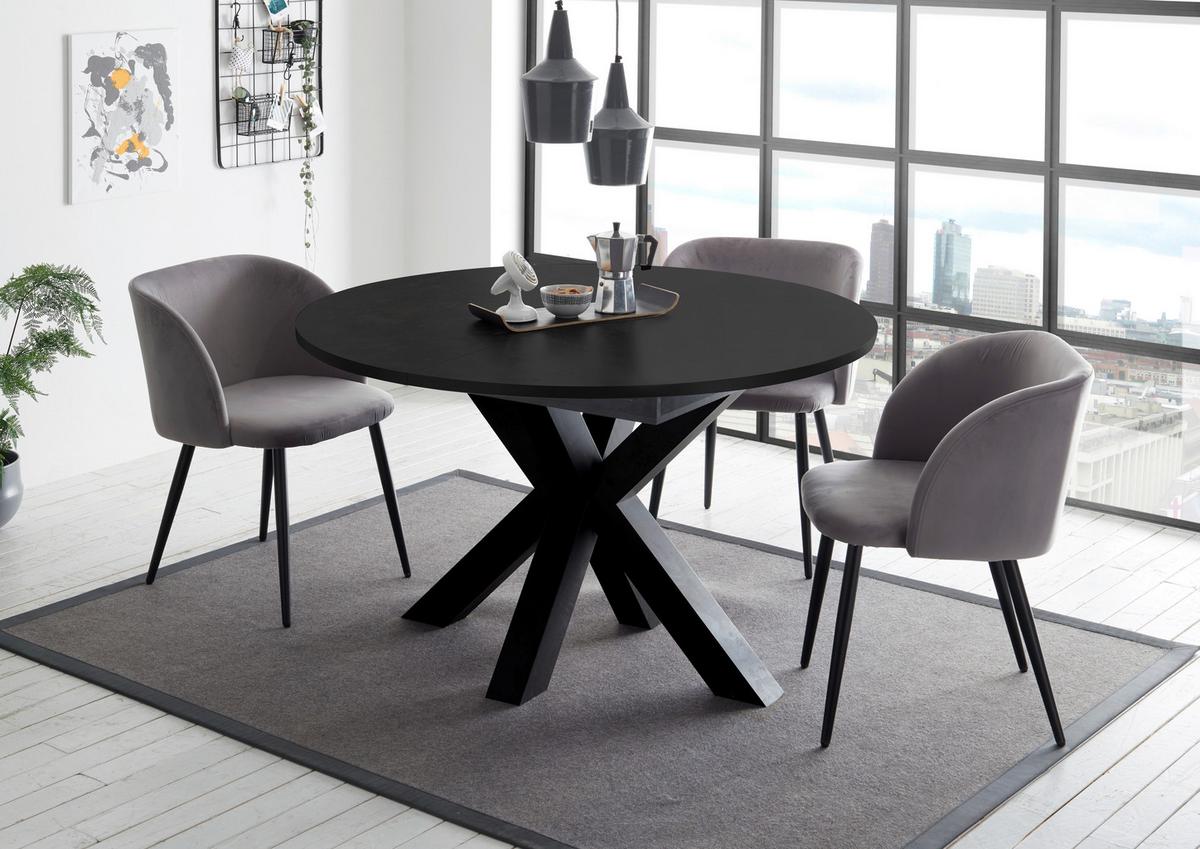 Ausziehtisch in Schwarz - Schwarz, MODERN, Holzwerkstoff (110-150/110/78cm) - ecoTree