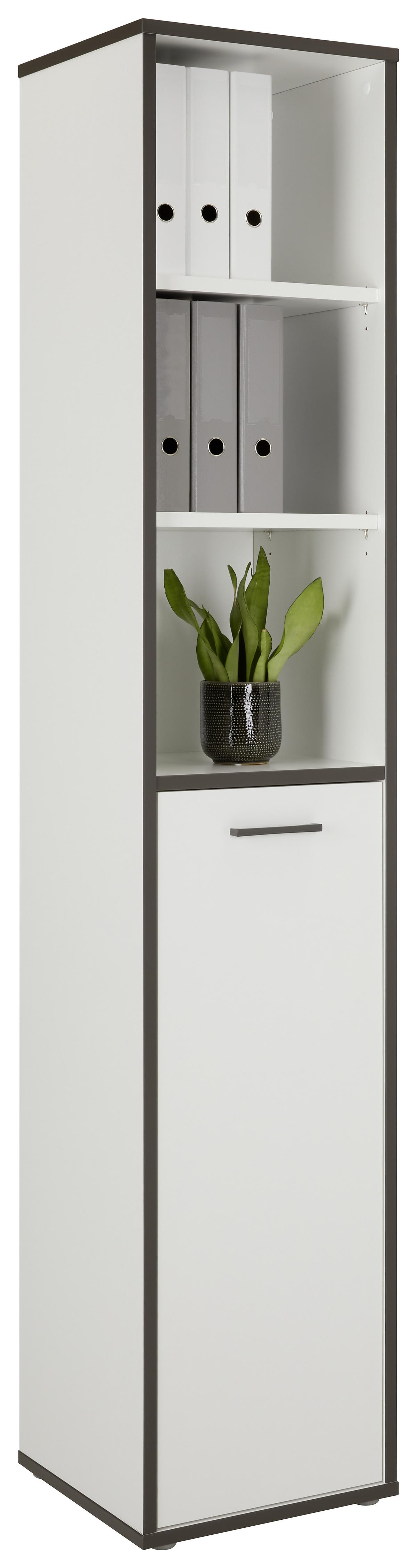 Regalkombination in Grau/Weiss - Weiss/Grau, Modern, Holzwerkstoff/Kunststoff (44,8/226,4/41,5cm) - Mömax