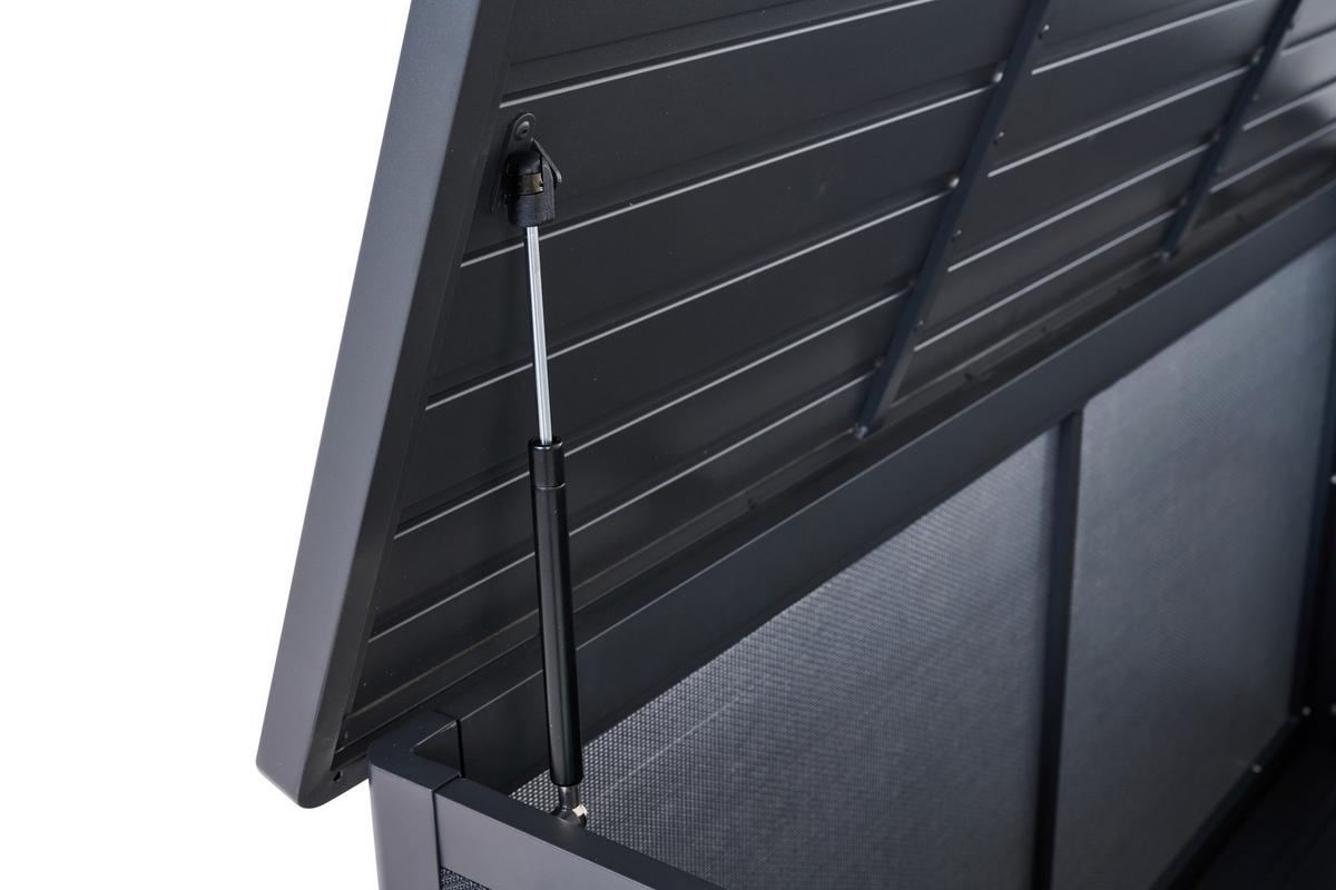 Kissenbox Sabano Grau - Grau, Basics, Kunststoff/Metall (79,3/83/159cm) - Siena Garden