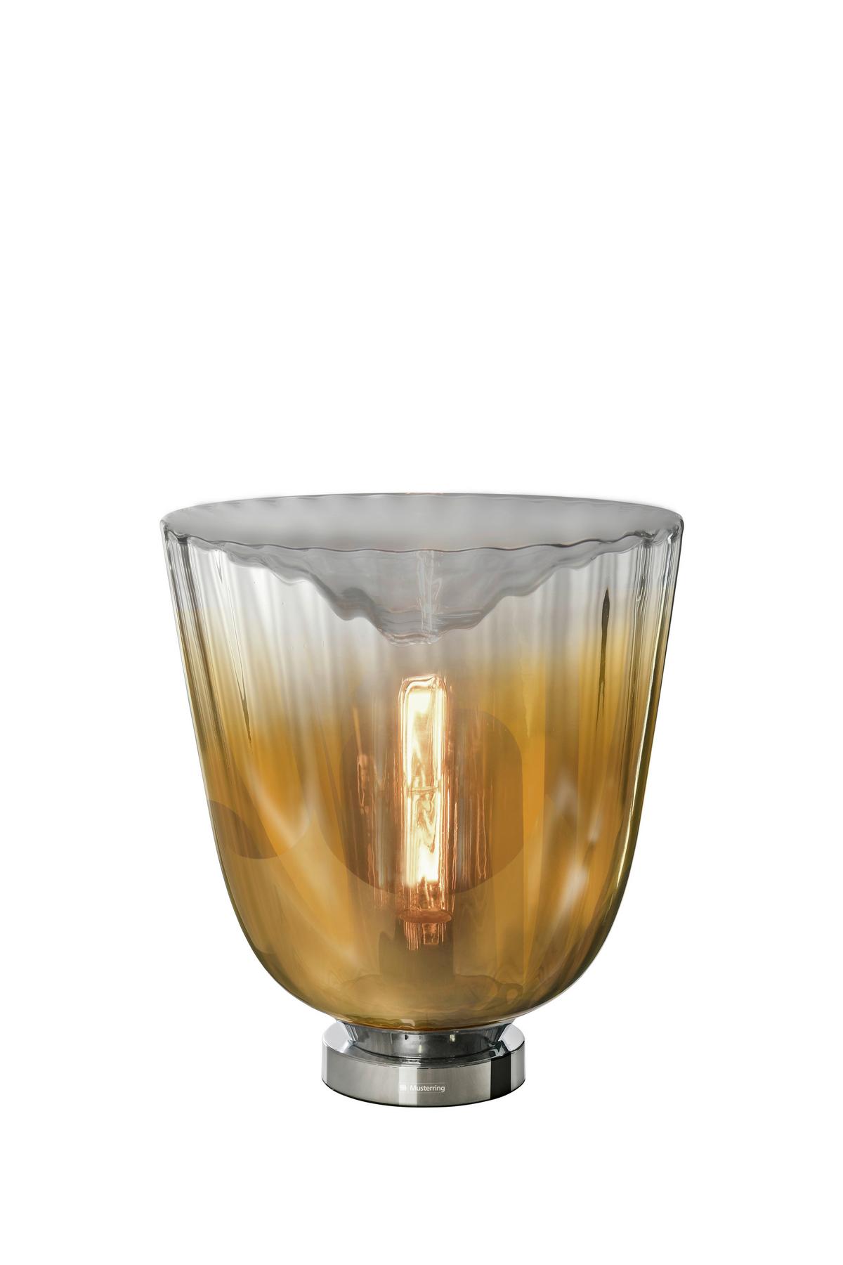 LAMPA STOŁOWA 74136 - FIORI - kolor złoty/kolor chromowy, Basics, metal/szkło (30/37cm) - Musterring